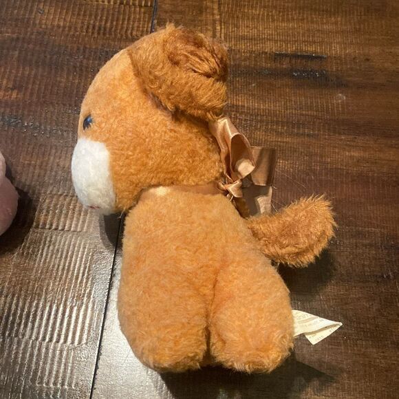 Vintage plush toys Bundle Mattel Baby Beans, wind up bear,Dankin pink elephant - Picture 8 of 14